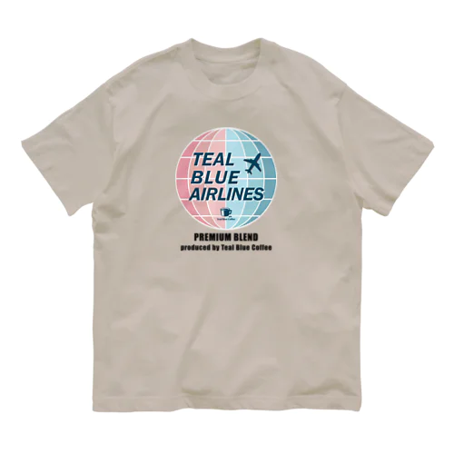 TEAL BLUE AIRLINES Organic Cotton T-Shirt