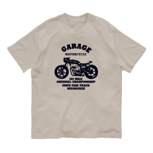 武骨なバイクデザイン オーガニックコットンTシャツ