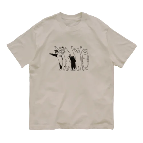 ヘイ！ タクシー！一台に乗るつもりの猫達 Organic Cotton T-Shirt