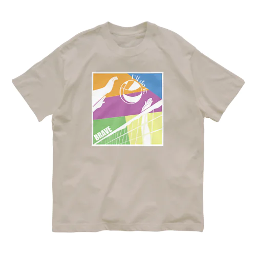 BRV1　バレー　イラストカラー オーガニックコットンTシャツ