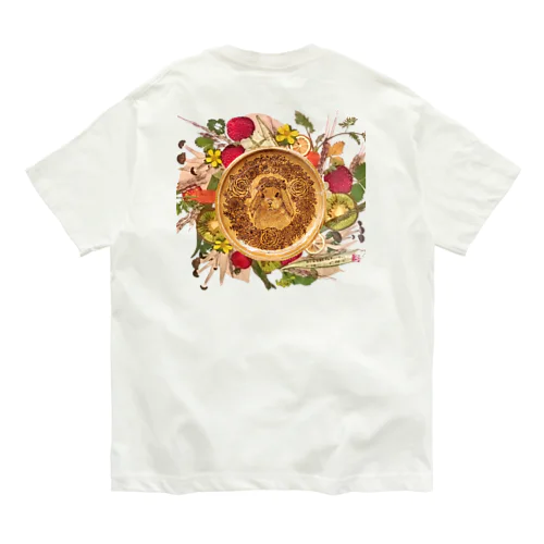 野菜の押し花と焼き絵のうさぎ オーガニックコットンTシャツ