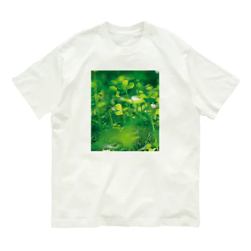 癒しの風景（クローバー） Organic Cotton T-Shirt