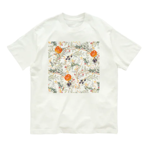 りんごと花 オーガニックコットンTシャツ