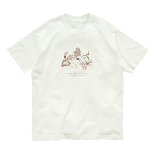 peach cotton - Tshirt [ririgirl tea] Organic Cotton T-Shirt