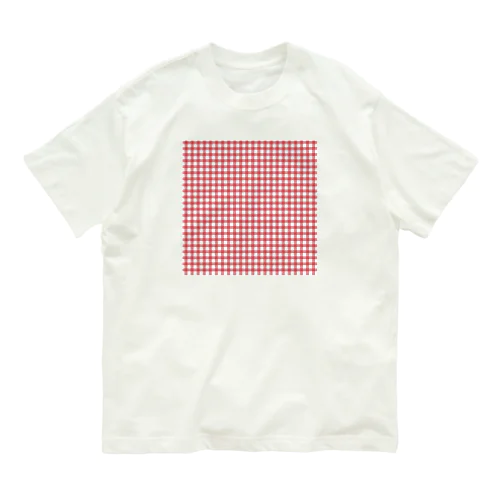 ギンガムちゃん【赤】 オーガニックコットンTシャツ