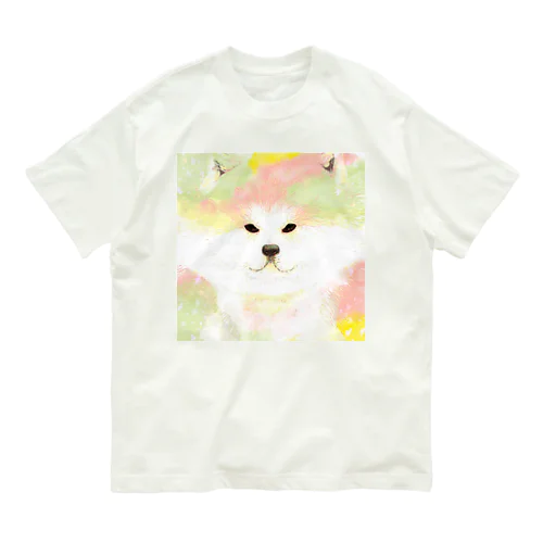 春色、秋田犬 Organic Cotton T-Shirt