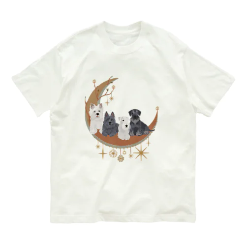 My favirite terriers drom A to Z　~C~crescent moon オーガニックコットンTシャツ