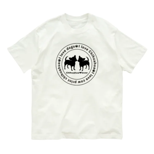 チワワシルエット黒〇 Organic Cotton T-Shirt