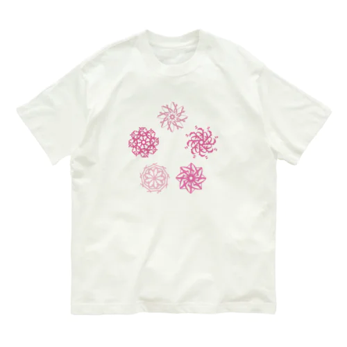 「あ　り　が　と　う」ノハナ　和な花彩 オーガニックコットンTシャツ