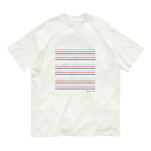 マリンボーダー柄 Organic Cotton T-Shirt