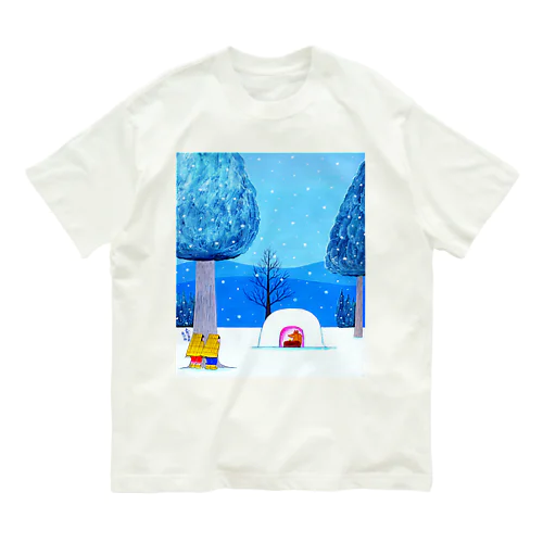 アートとメルヘンと創作の森　ノスタルジック絵画　秋野あかね作「まだいるよ」 オーガニックコットンTシャツ