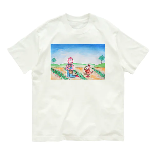 ファンタジー物語ピピのつばさ　(ピピとイチゴちゃん) オーガニックコットンTシャツ