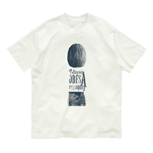 Utopia OBESA T（blue mono / sequence） | design number 02 Organic Cotton T-Shirt