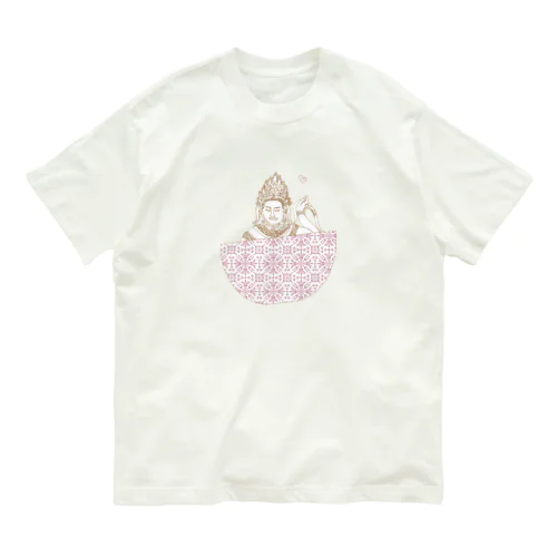 携帯天女_ピンク系 オーガニックコットンTシャツ