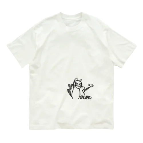 ロコン猫 ブラック Organic Cotton T-Shirt