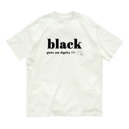 大人の推し活グッズ　おしゃれ　推しカラー  推し色　カラーロゴＴシャツ（ブラック） Organic Cotton T-Shirt