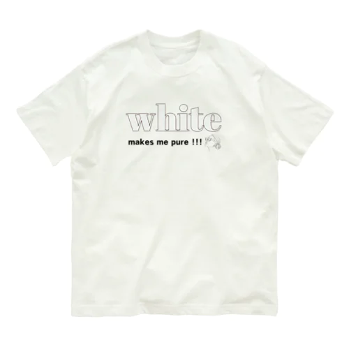 大人の推し活グッズ　おしゃれ　推しカラー  推し色　カラーロゴＴシャツ（ホワイト ） Organic Cotton T-Shirt
