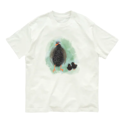 いきものイラスト（ヤンバルクイナの親子） Organic Cotton T-Shirt