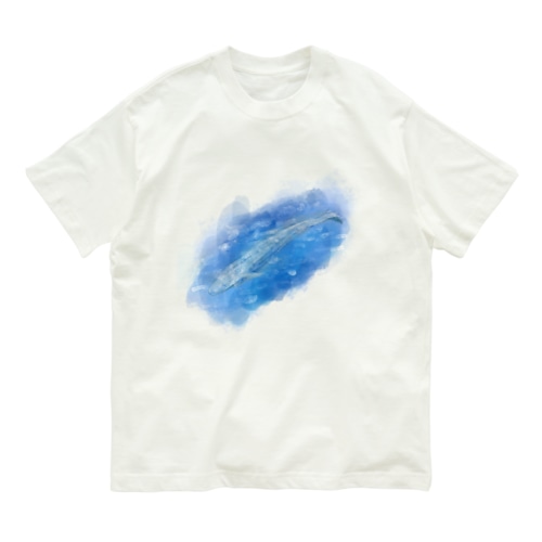 いきものイラスト（シロナガスクジラ） Organic Cotton T-Shirt