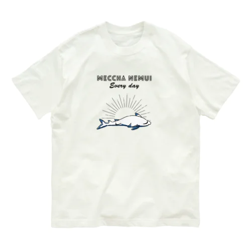 MECCHA NEMUI さめ オーガニックコットンTシャツ