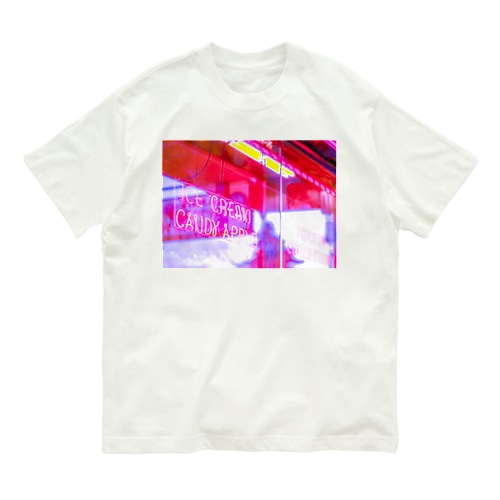 APPLE NEON 横 Organic Cotton T-Shirt
