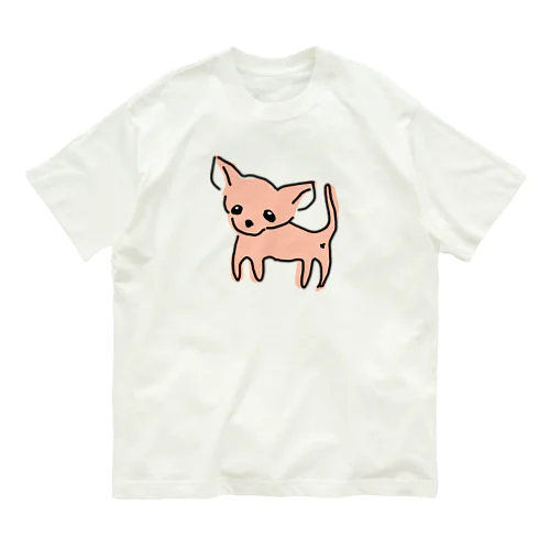 ゆるチワワ（オレンジ） オーガニックコットンTシャツ