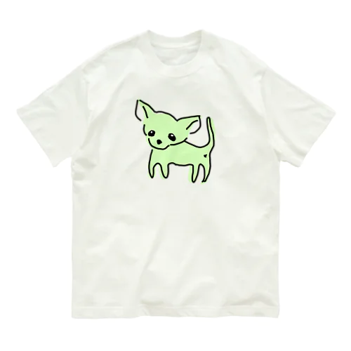 ゆるチワワ（グリーン） オーガニックコットンTシャツ