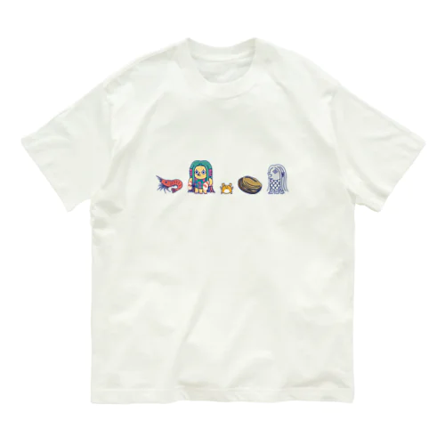 ビエ子さん勢ぞろい～よこ一列～ オーガニックコットンTシャツ