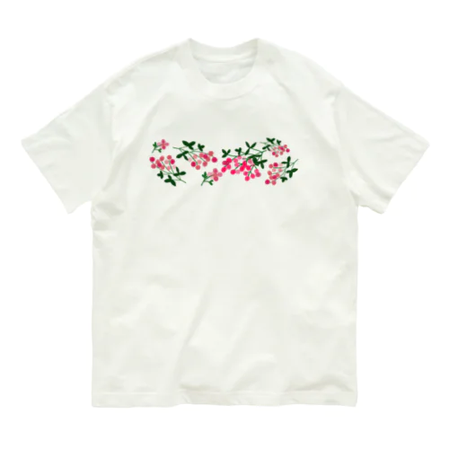 ボタニカル ベリーの花 増量版 オーガニックコットンTシャツ