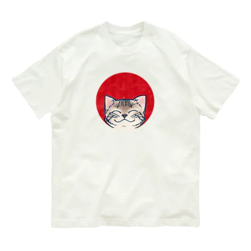 赤まる猫 オーガニックコットンTシャツ