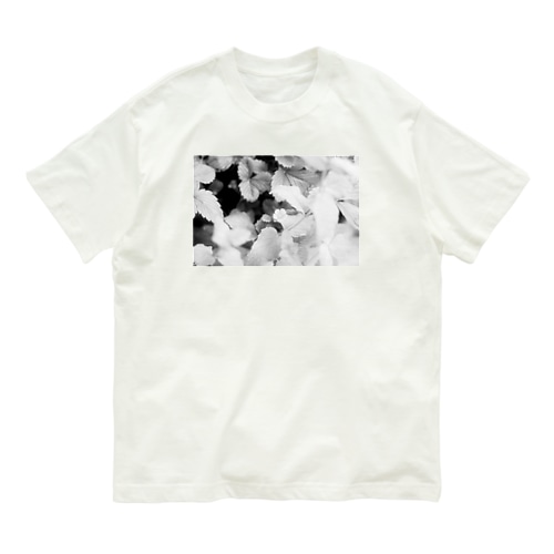 モノクロフラワー（野いちご） Organic Cotton T-Shirt