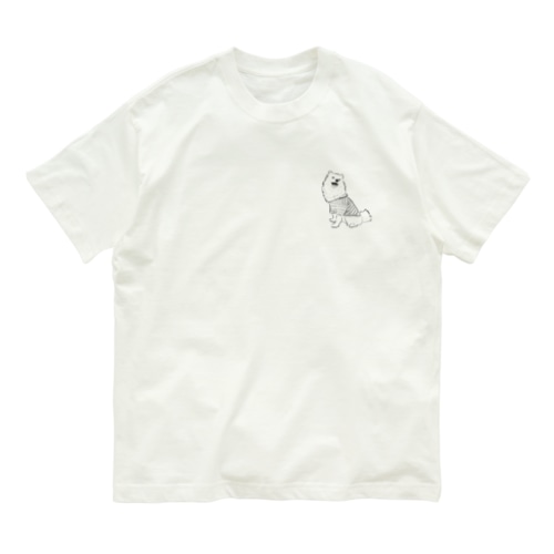 おすわりをした日本スピッツ Organic Cotton T-Shirt