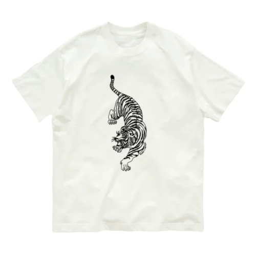 虎さん刺繍図案 オーガニックコットンTシャツ