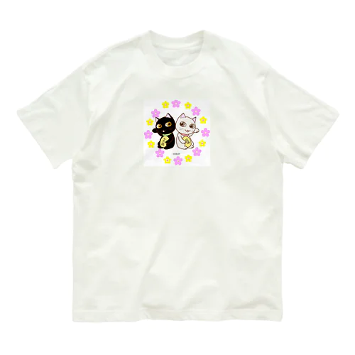 招き猫ツインズ カラー Organic Cotton T-Shirt