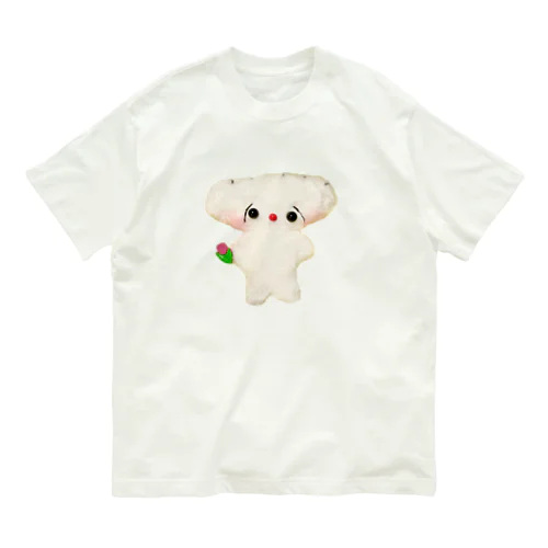 チューリップを持ったぎょーさわくん オーガニックコットンTシャツ