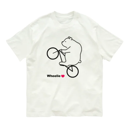 ウイリーをするBearさん オーガニックコットンTシャツ