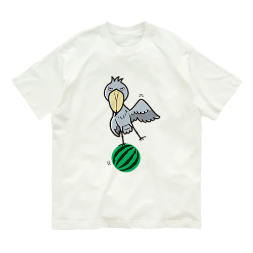 スイカ乗り☆ハシビロコウ Organic Cotton T-Shirt