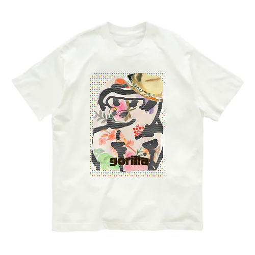 トロピカルhana💠ゴリラ オーガニックコットンTシャツ