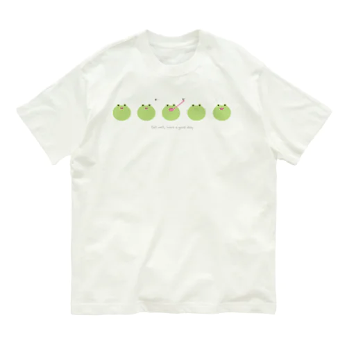 かえるの食事（白背景用） Organic Cotton T-Shirt