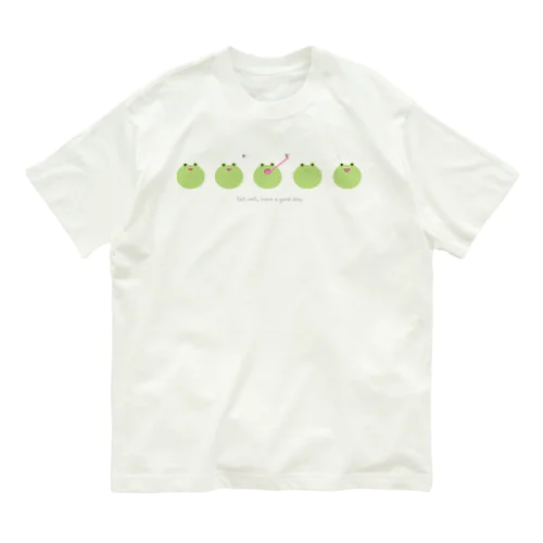 かえるの食事（白背景用） オーガニックコットンTシャツ