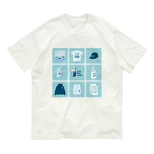 TealBlueItems _Cube BLUE Ver. オーガニックコットンTシャツ