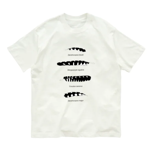 コクビャクノハネ　黒文字 オーガニックコットンTシャツ