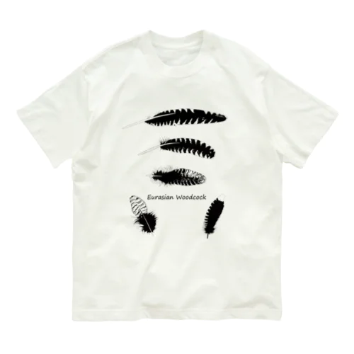 ヤマシギノハネアツメ　黒 Organic Cotton T-Shirt