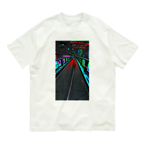 夜の歩道橋 オーガニックコットンTシャツ