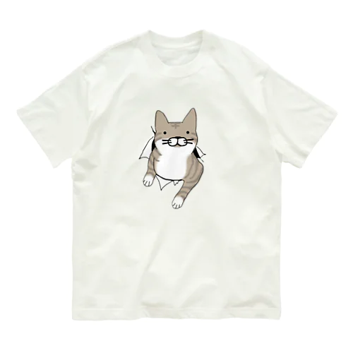 破りネコ オーガニックコットンTシャツ