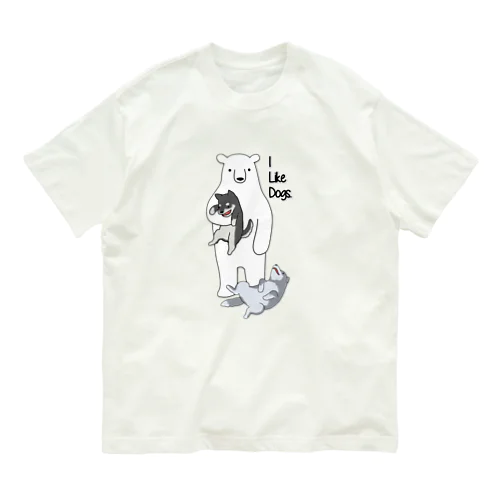 犬好きクマ オーガニックコットンTシャツ