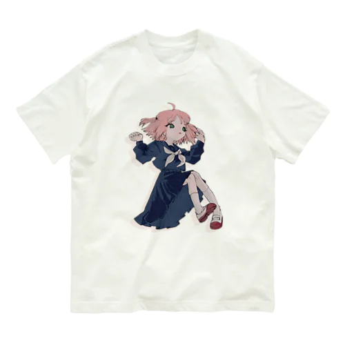 ほっぷすてっぷセーラー少女 オーガニックコットンTシャツ