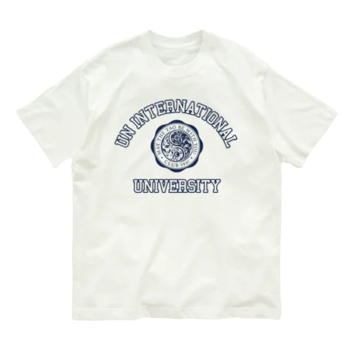 UN INTERNATIONAL UNIVERSITY （NAVY PRINT） オーガニックコットンTシャツ