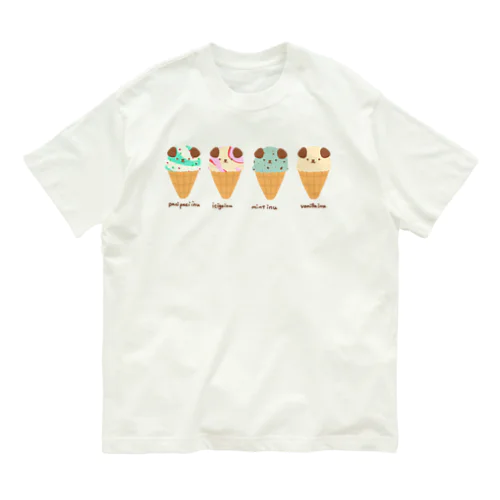 こいぬアイス オーガニックコットンTシャツ