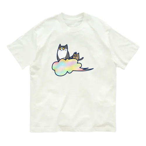 五色の雲と二匹の猫 オーガニックコットンTシャツ